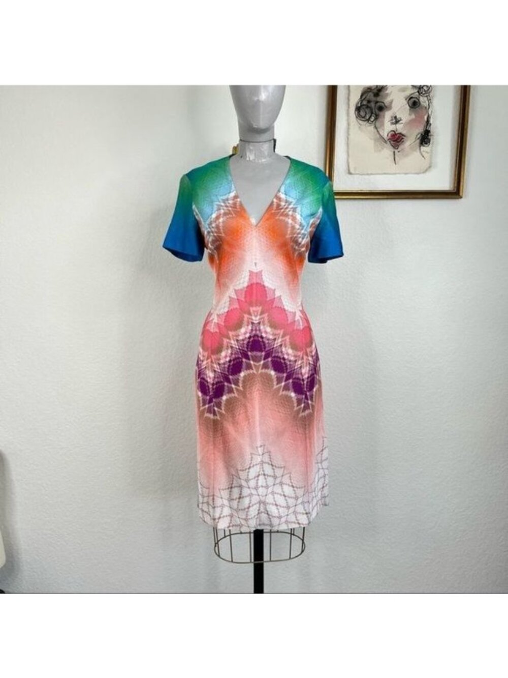 Missoni SS Knit V Neck Sheath Dress